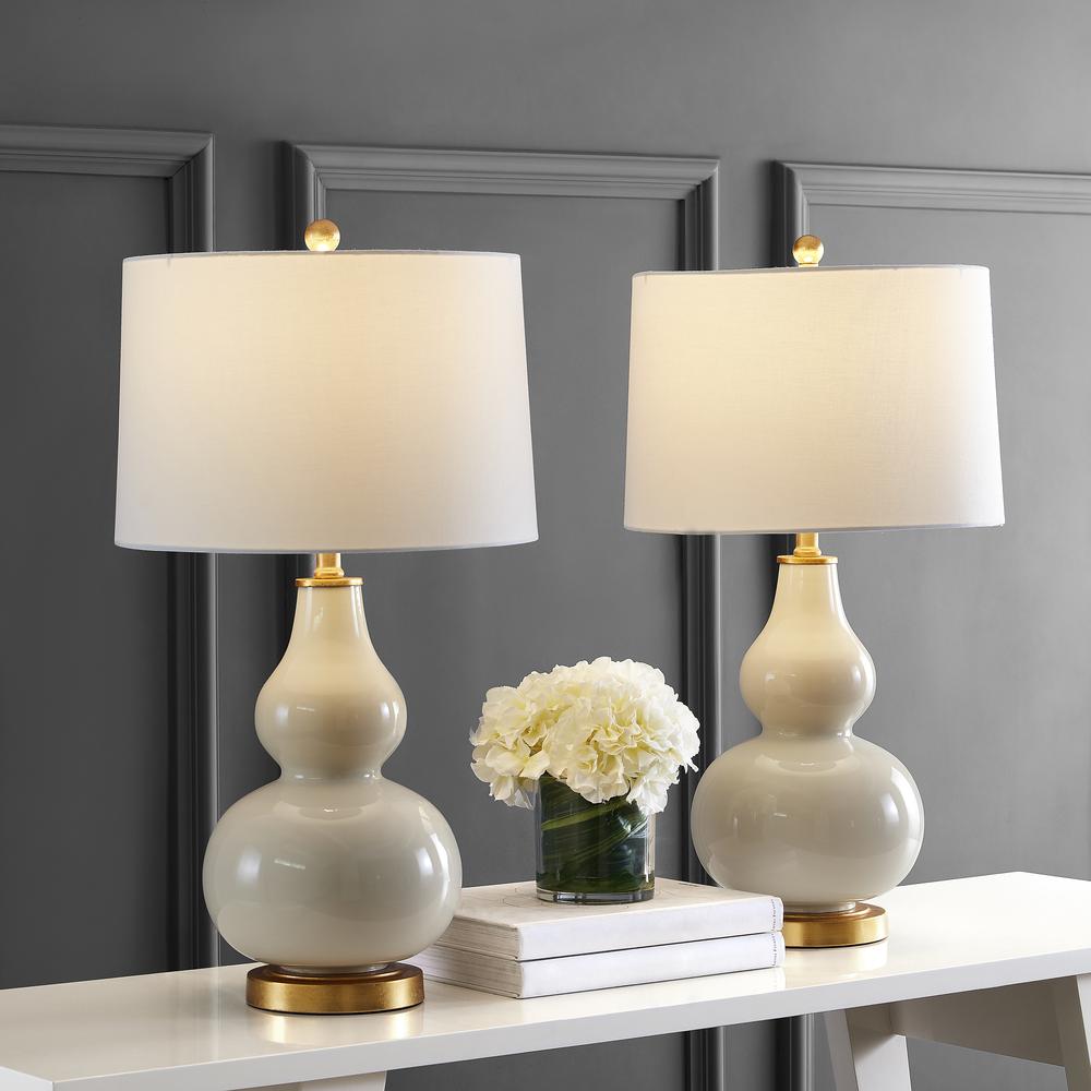 Karlen Table Lamp, Cream/Gold Leaf. Picture 3