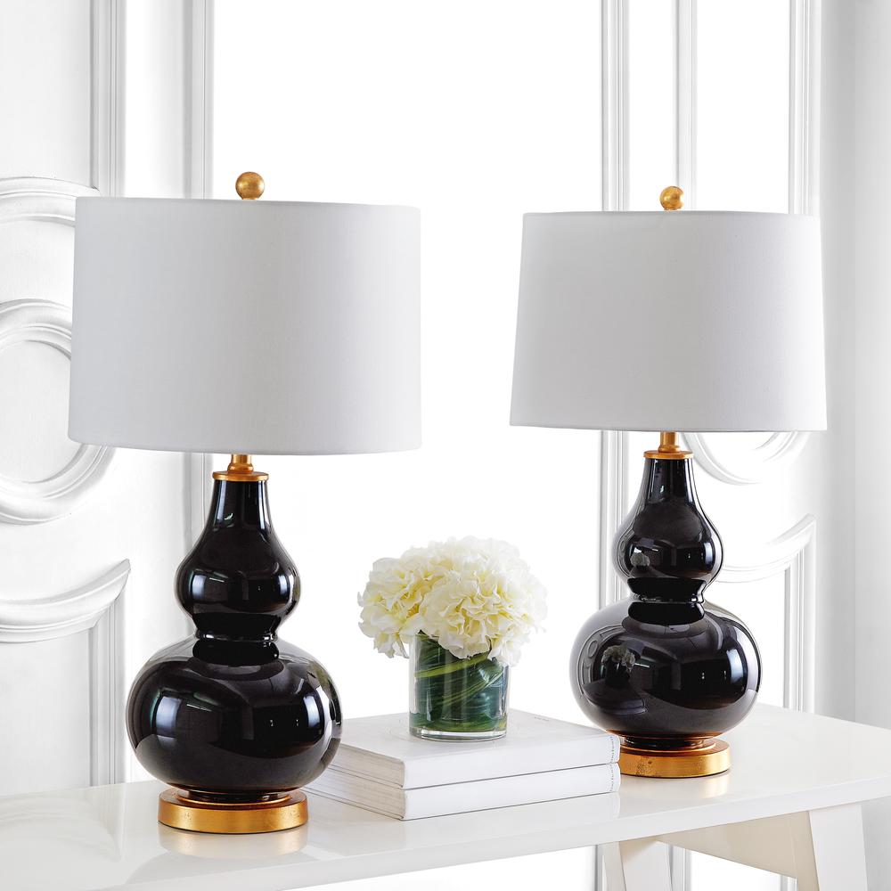 Karlen Table Lamp, Black/Gold Leaf. Picture 1