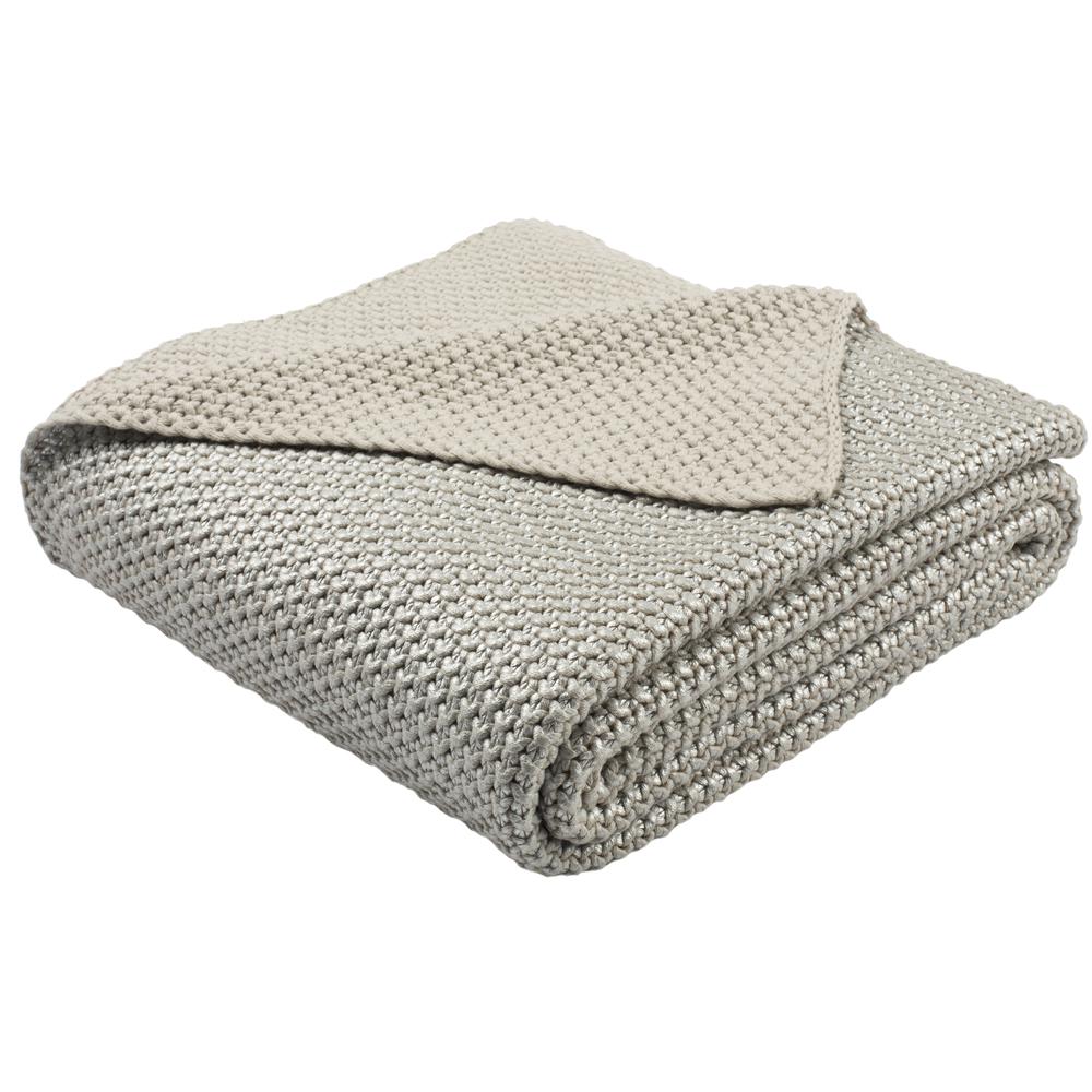 Tickled Grey Knit Throw, Palewisper. Picture 2