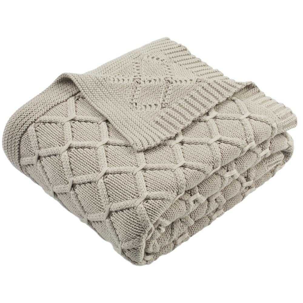 Petal Knit Throw, Palewisper. Picture 2
