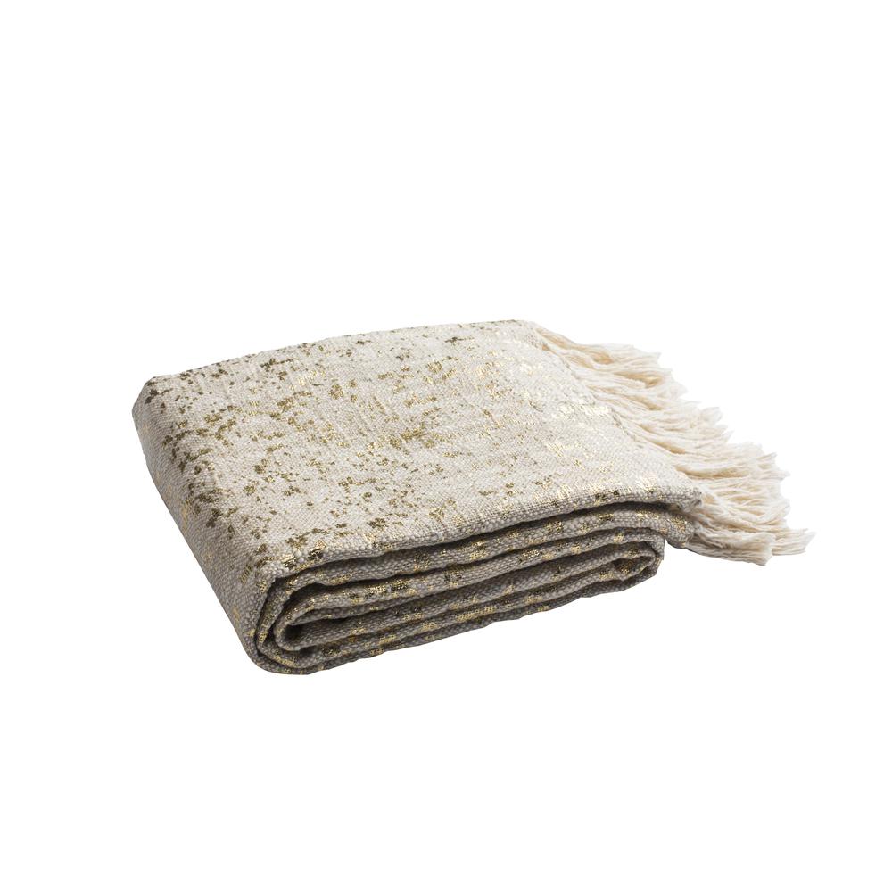 Peppin Metallic Throw, Natural/Gold. Picture 3