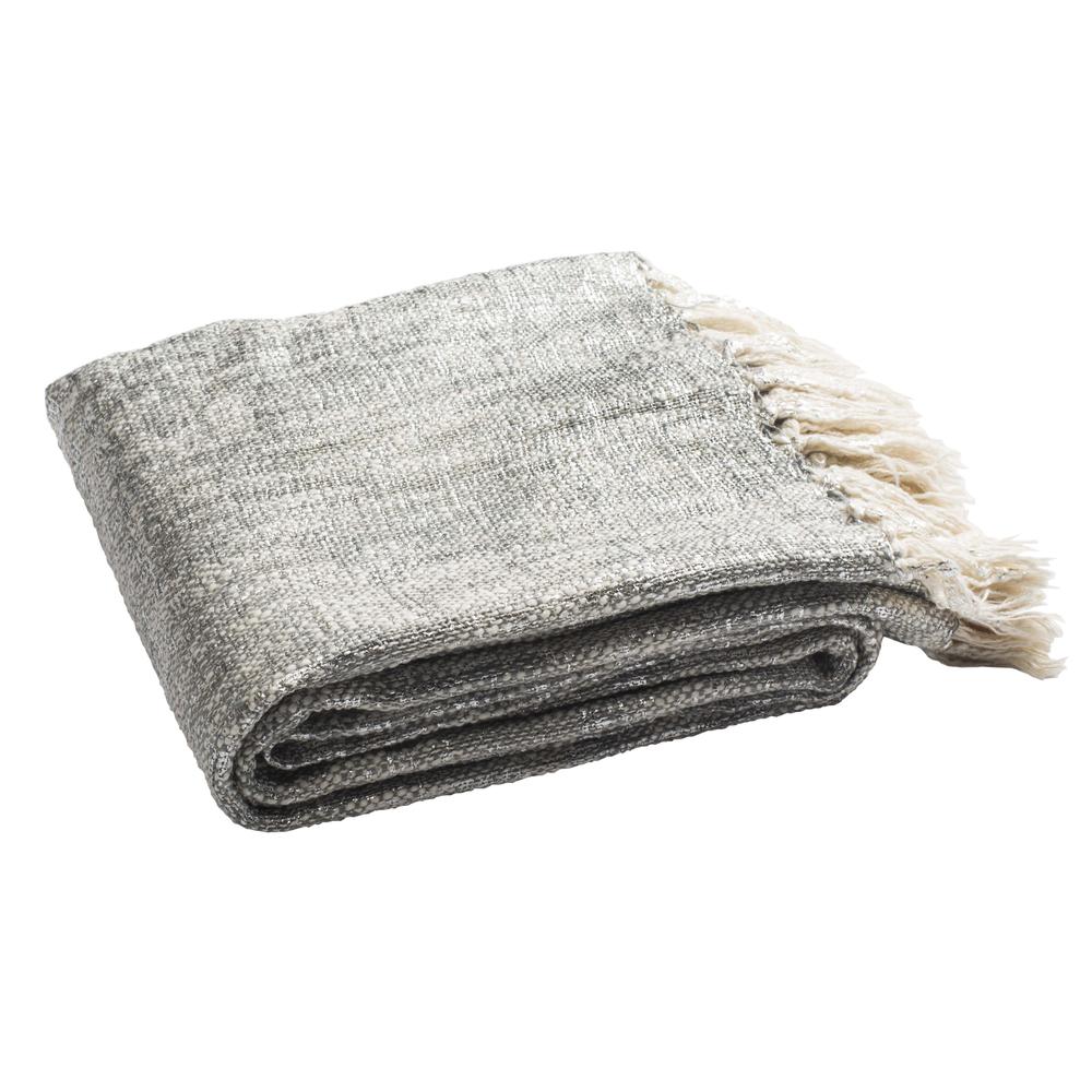 Jacqui Metallic Throw, Grey/Silver. Picture 1