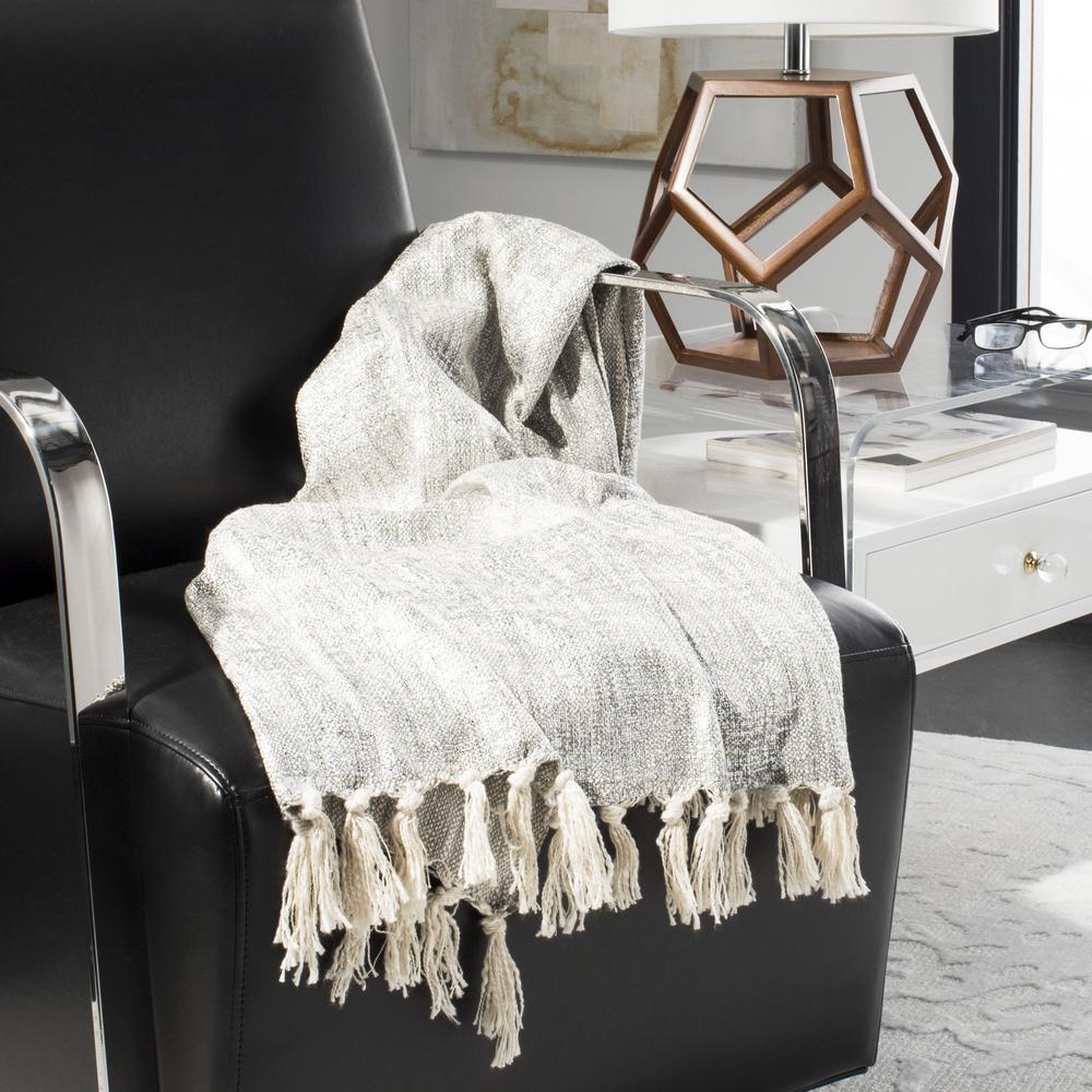 Jacqui Metallic Throw, Grey/Silver. Picture 3