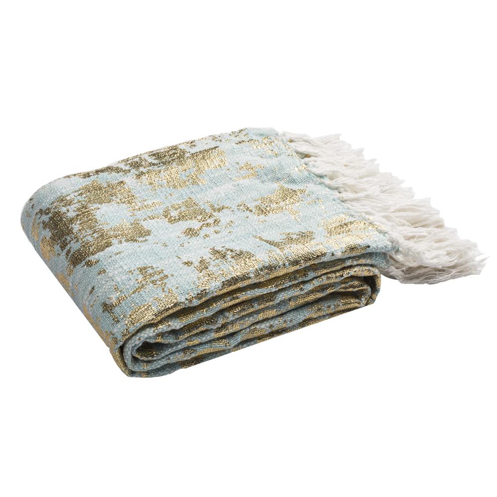 Gemma Metallic Throw, Blue/ Gold. Picture 2