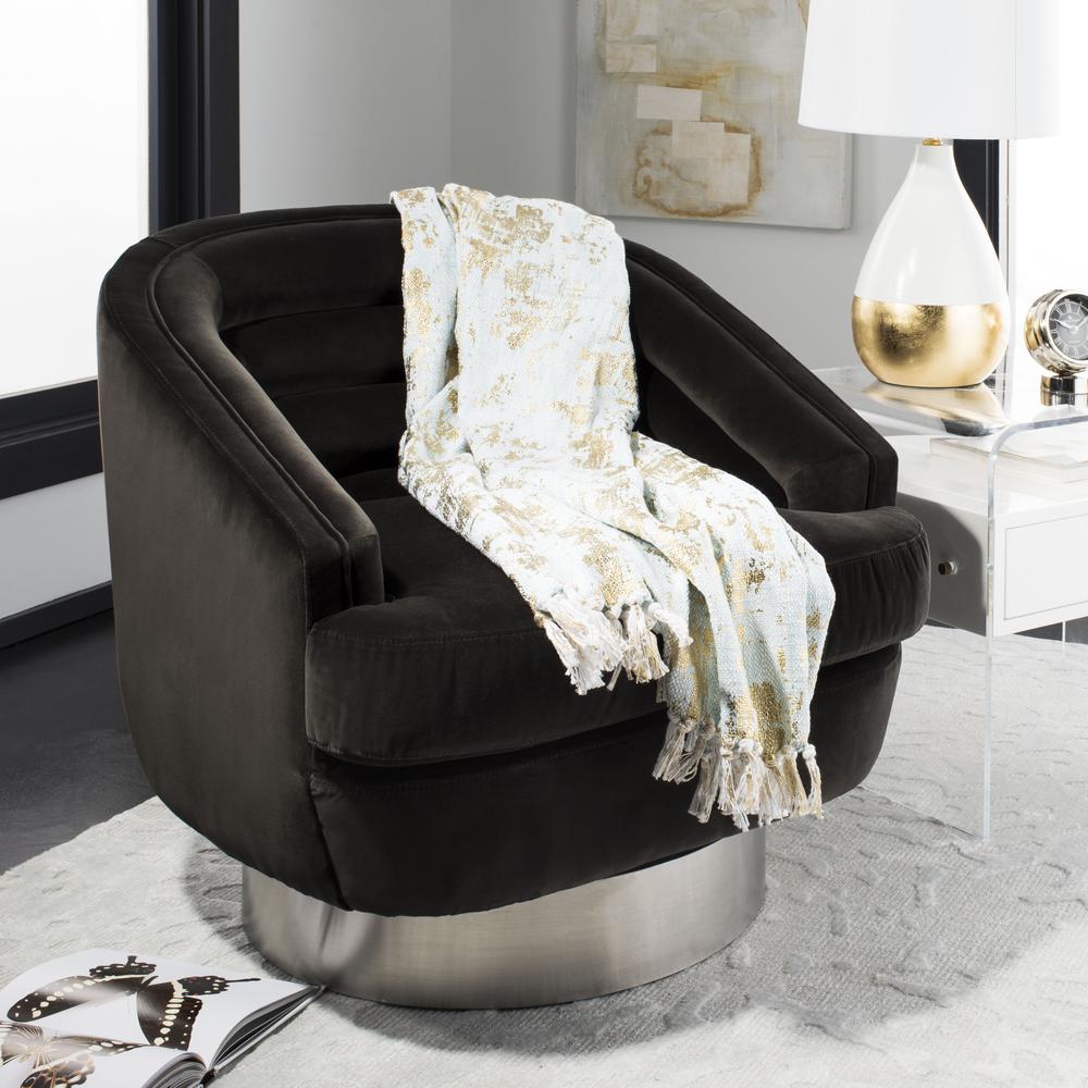 Gemma Metallic Throw, Blue/ Gold. Picture 1