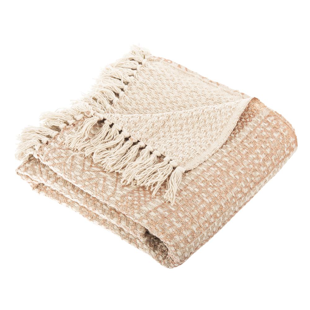 Becks Fringe Throw, Beige/Copper, THR906A-5060. Picture 2