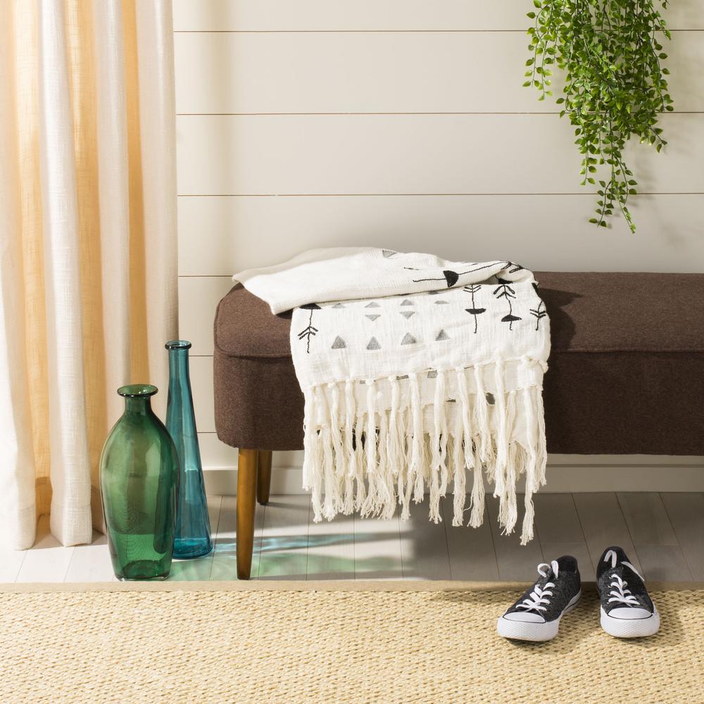 Penton Fringe Throw, Grey/White, THR908A-5060. Picture 2