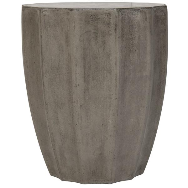 Jaslyn Indoor/Outdoor Modern Concrete Round 17.7-Inch H Accent Table. Picture 1