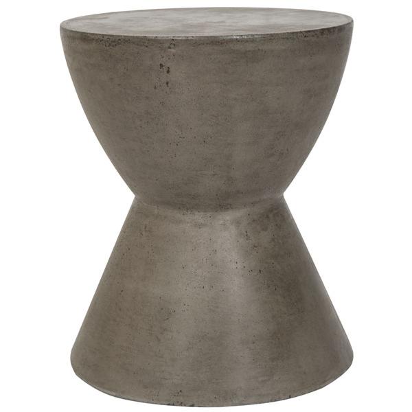 Athena Indoor/Outdoor Modern Concrete Round 17.7-Inch H Accent Table. Picture 1