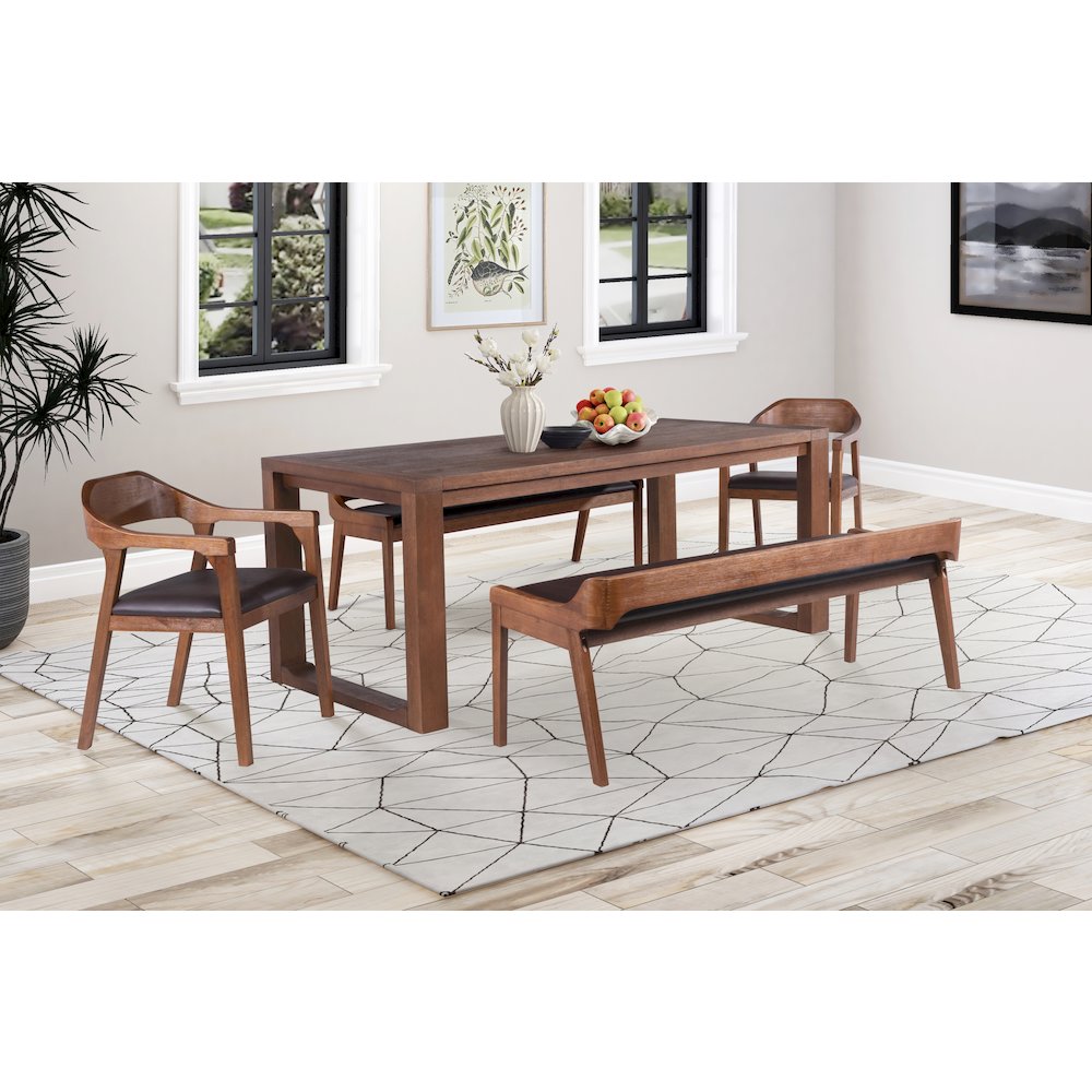 Rasmus 5pc Dining Set - Chestnut Wire-Brush Finish. Picture 11