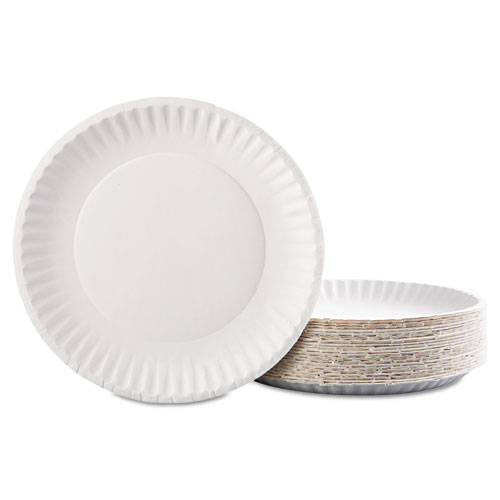 Gold Label Coated Paper Plates, 9" dia, White, 100/Pack, 10 Packs/Carton. Picture 3