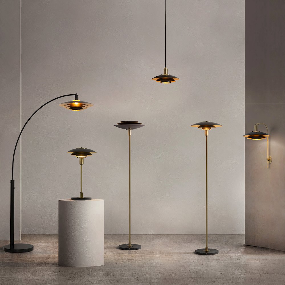 Rancho Mirage 3 Light Arc Floor Lamp - Weathered Brass. Picture 8