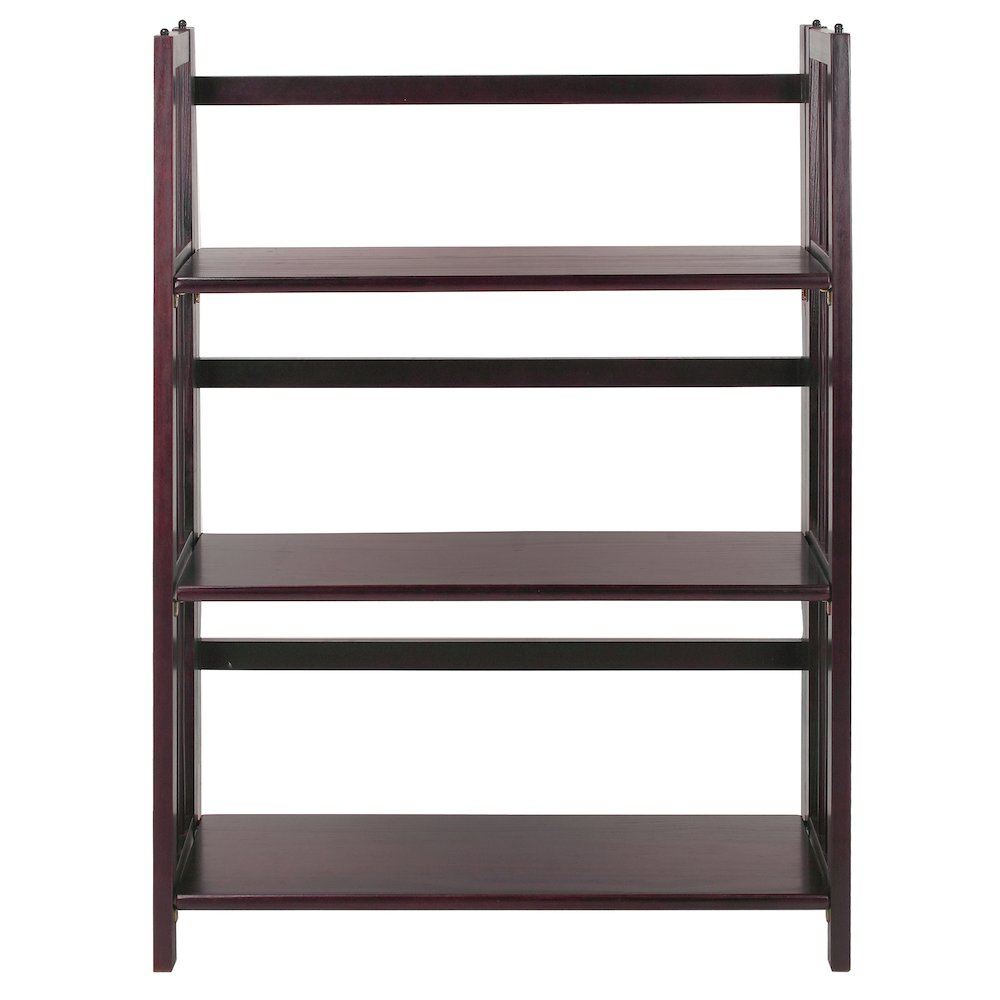 3-Shelf Folding Stackable Bookcase 27.5" Wide-Espresso. Picture 2