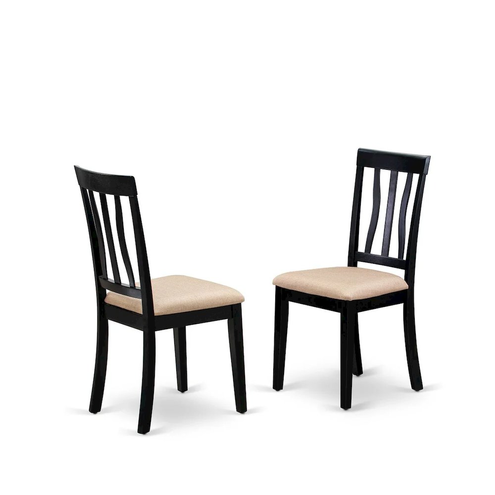 DUAN6-BLK-C 6 Pc Kitchen nook Dining set - Dinette Table and 4 Kitchen Dining Chairs in addition to Bench. Picture 2