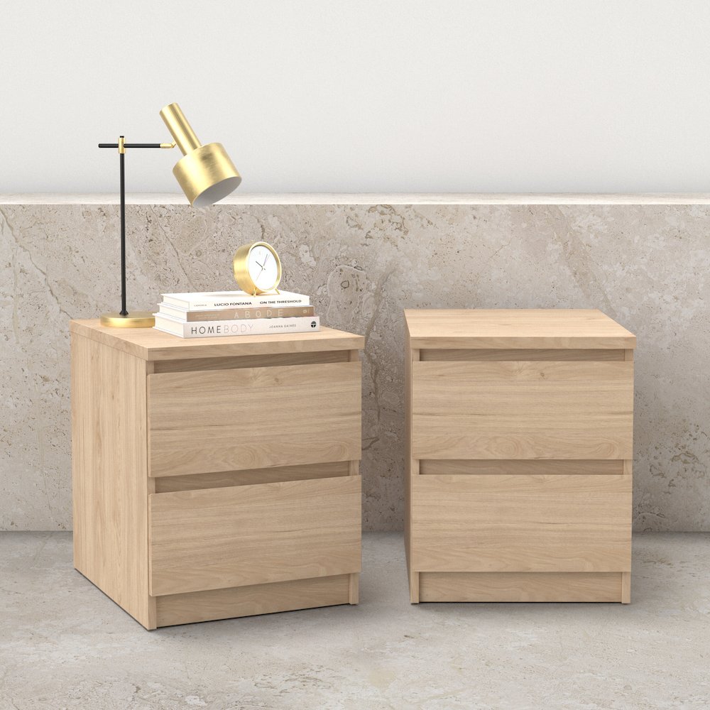 Scottsdale 2 Drawer Nightstand - Set of 2, Jackson Hickory. Picture 2