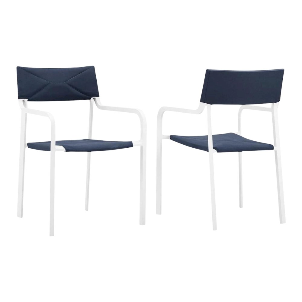Outdoor Patio Aluminum Armchair Set Of 2 With Stackable Design For Lounge Use. Picture 1