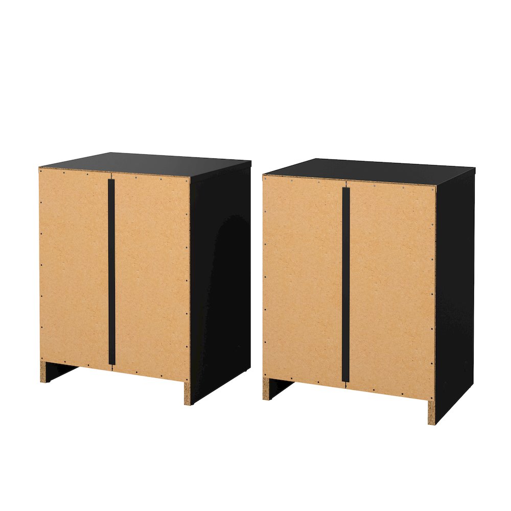 Portland 1 Drawer Nightstand - Set of 2, Black. Picture 7