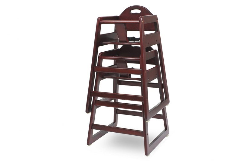 Solid Wood High Chair, Cherry. Picture 1