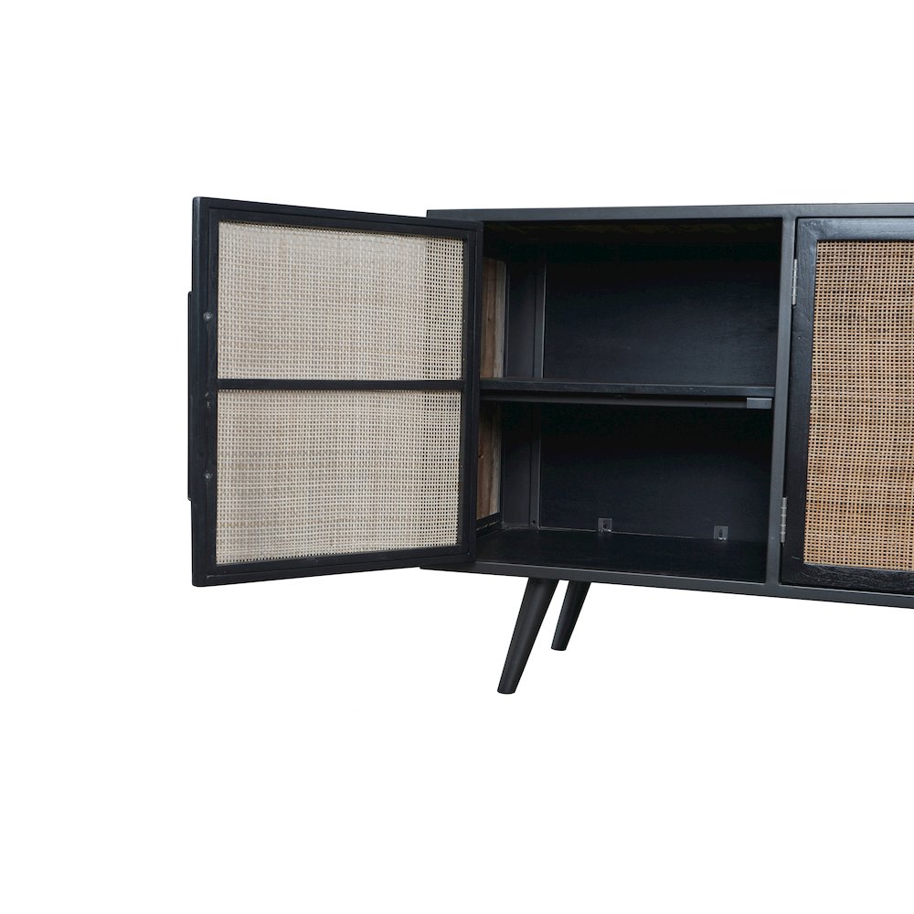 Nordic Rattan TV Dresser 3 Doors, Natural Boat Wood. Picture 6