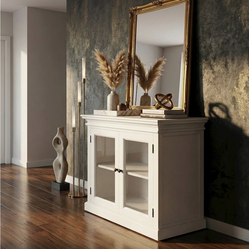 Halifax Classic White Display Buffet with 2 Glass Doors. Picture 2