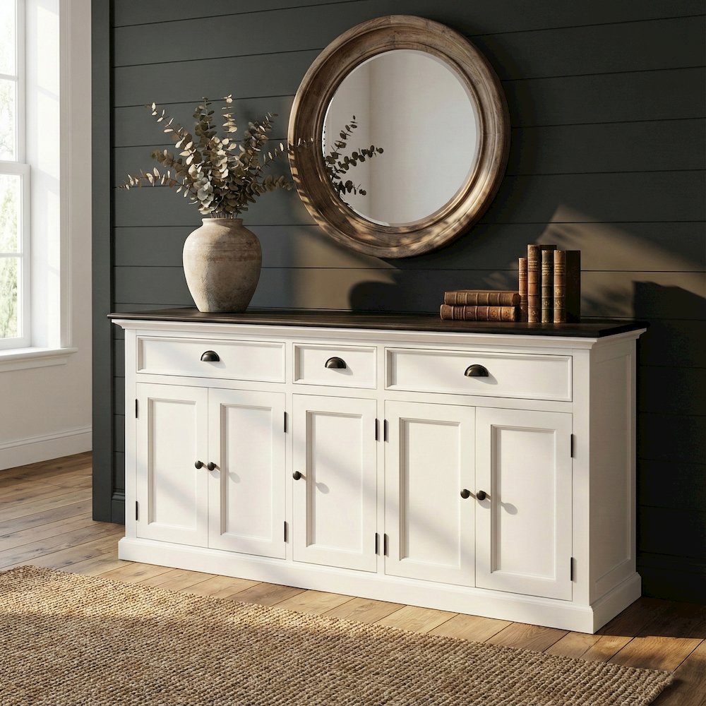 Halifax Contrast Classic White & Black Buffet. Picture 1