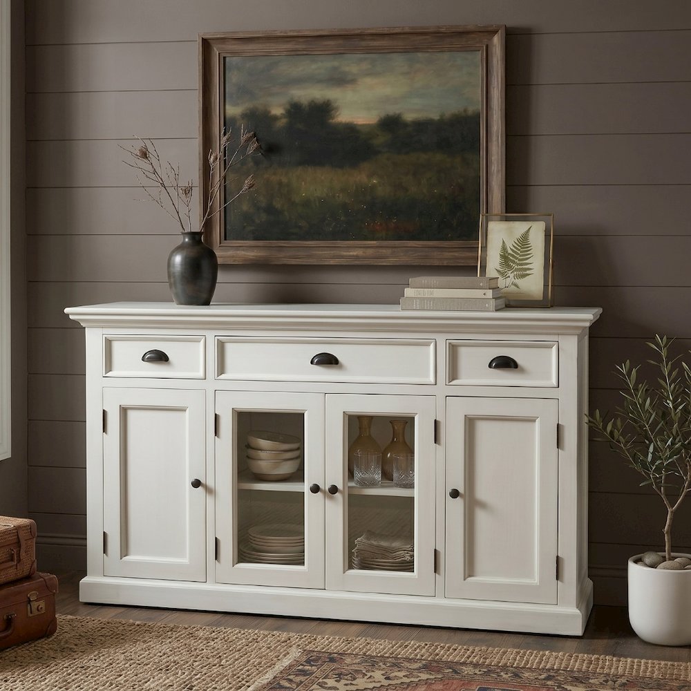 Halifax Classic White Buffet with 4 Doors 3 Drawers. Picture 1