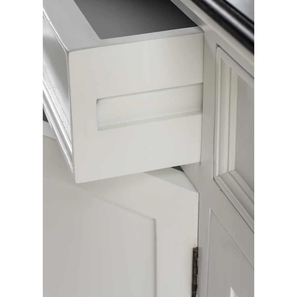 Halifax Contrast Classic White & Black Buffet with 4 Doors 3 Drawers. Picture 7