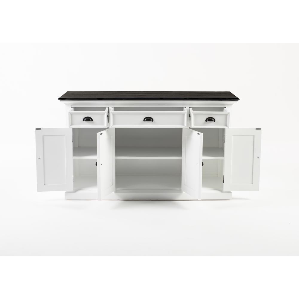 Halifax Contrast Classic White & Black Buffet with 4 Doors 3 Drawers. Picture 19