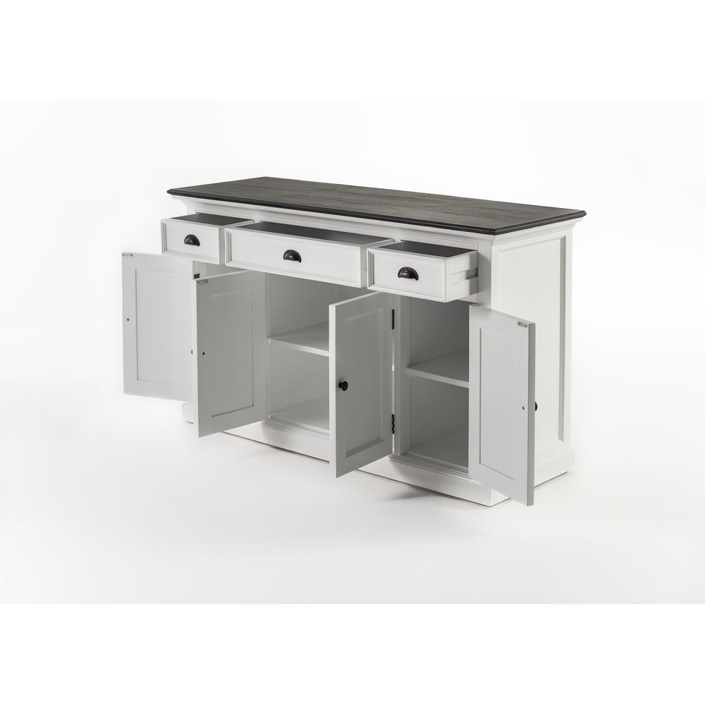 Halifax Contrast Classic White & Black Buffet with 4 Doors 3 Drawers. Picture 21