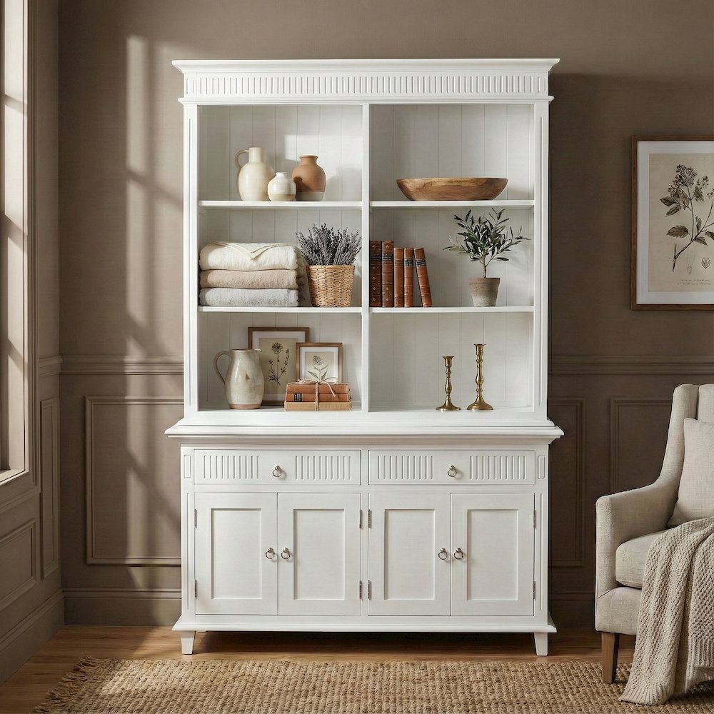 Skansen Classic White Hutch Unit with 6 Shelves. Picture 1