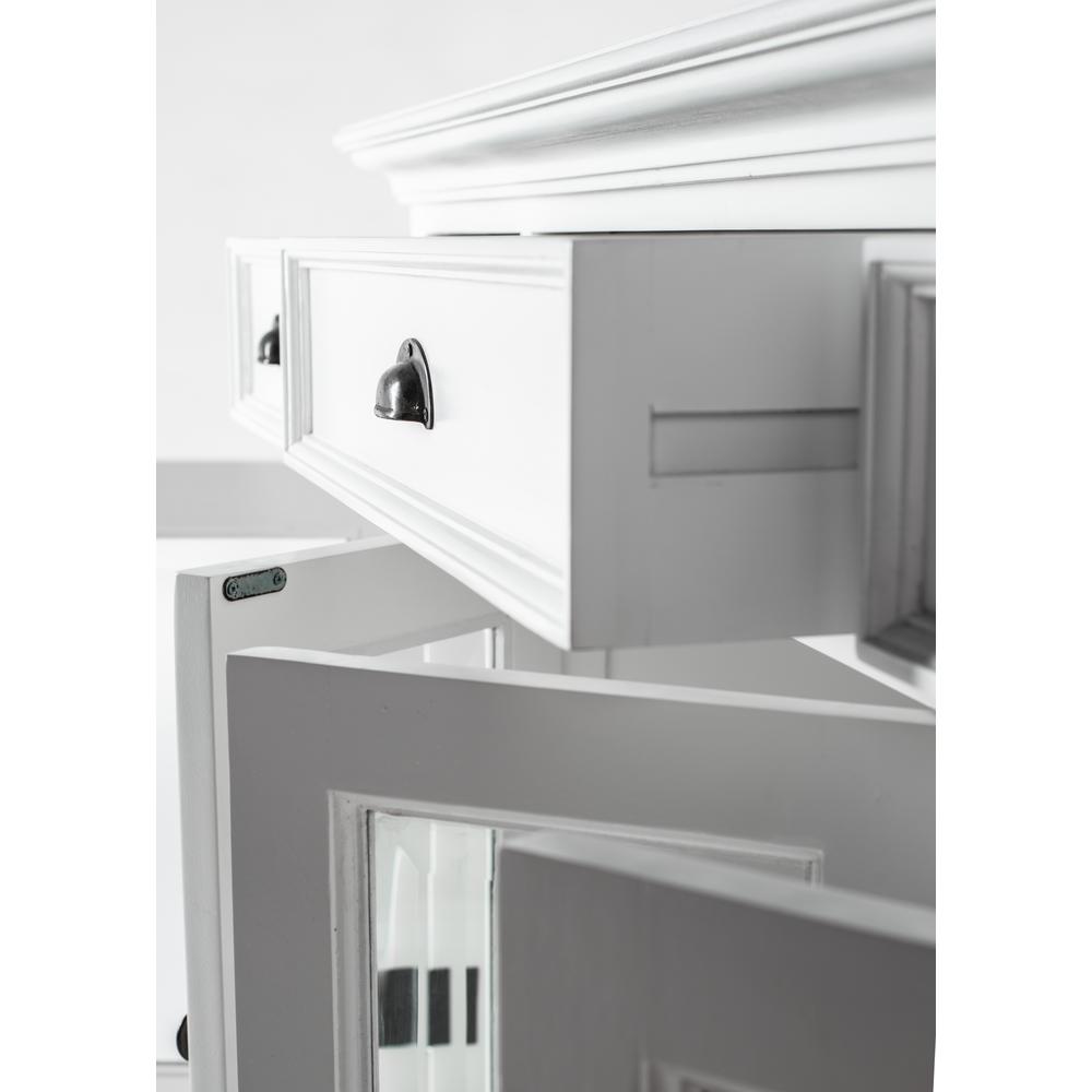 Halifax Classic White Buffet with 4 Glass Doors 3 Drawers. Picture 15
