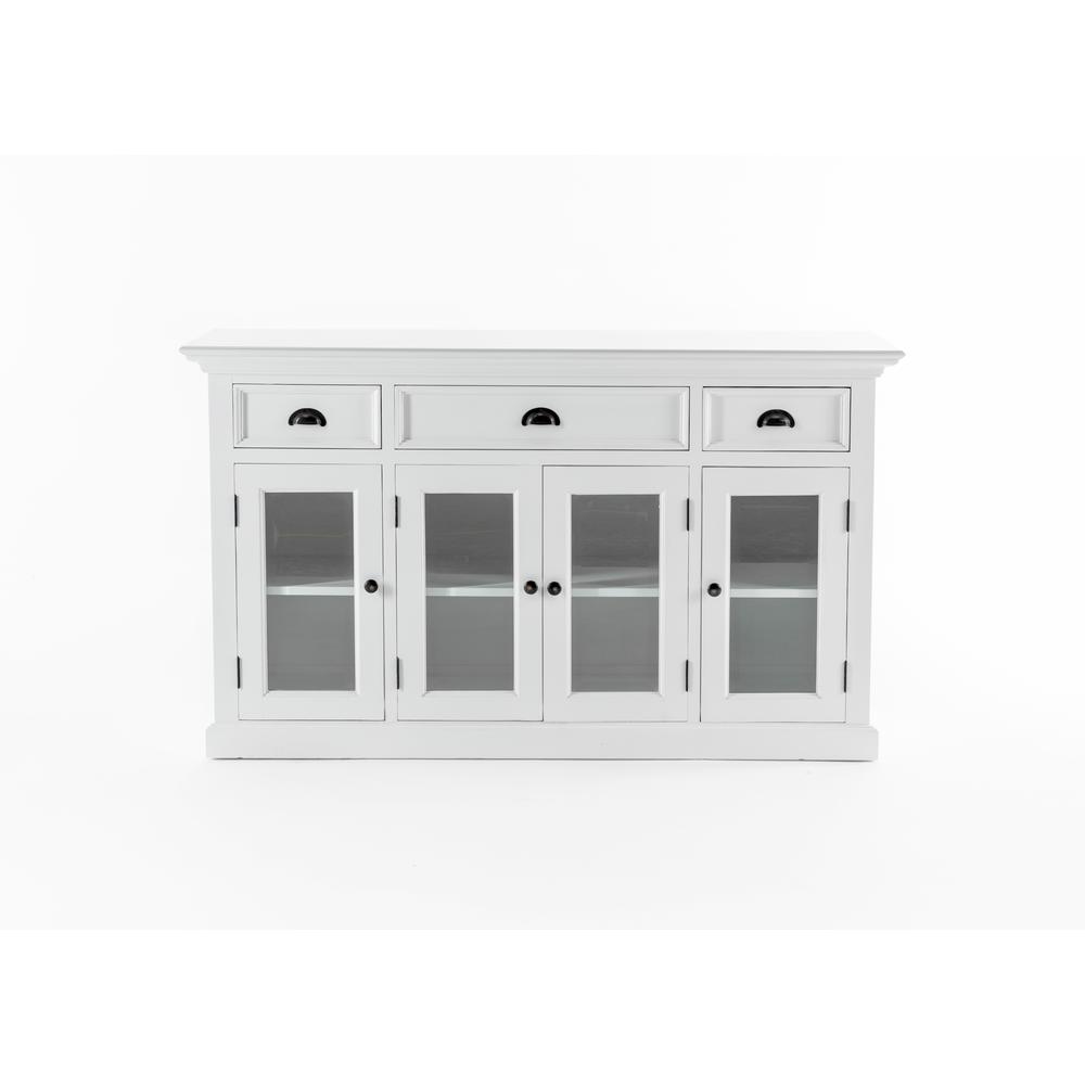 Halifax Classic White Buffet with 4 Glass Doors 3 Drawers. Picture 8