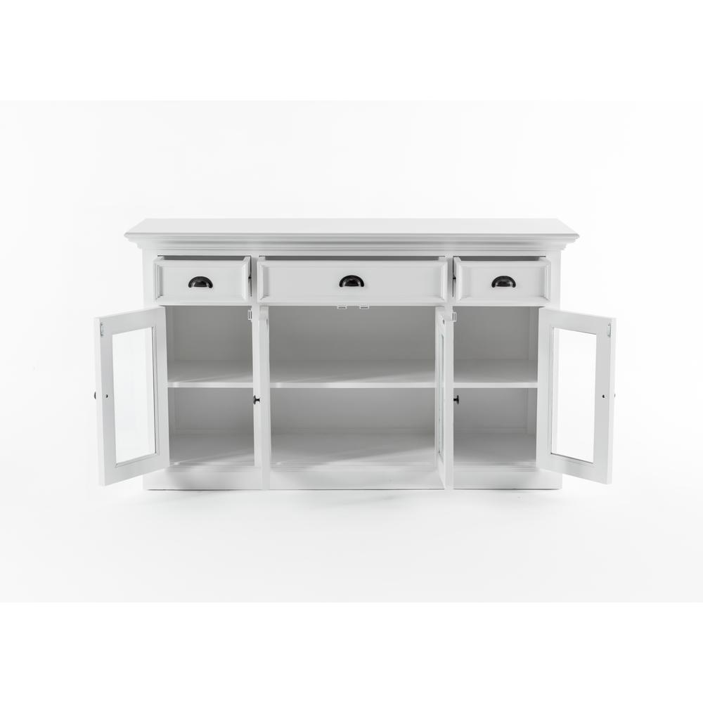 Halifax Classic White Buffet with 4 Glass Doors 3 Drawers. Picture 9