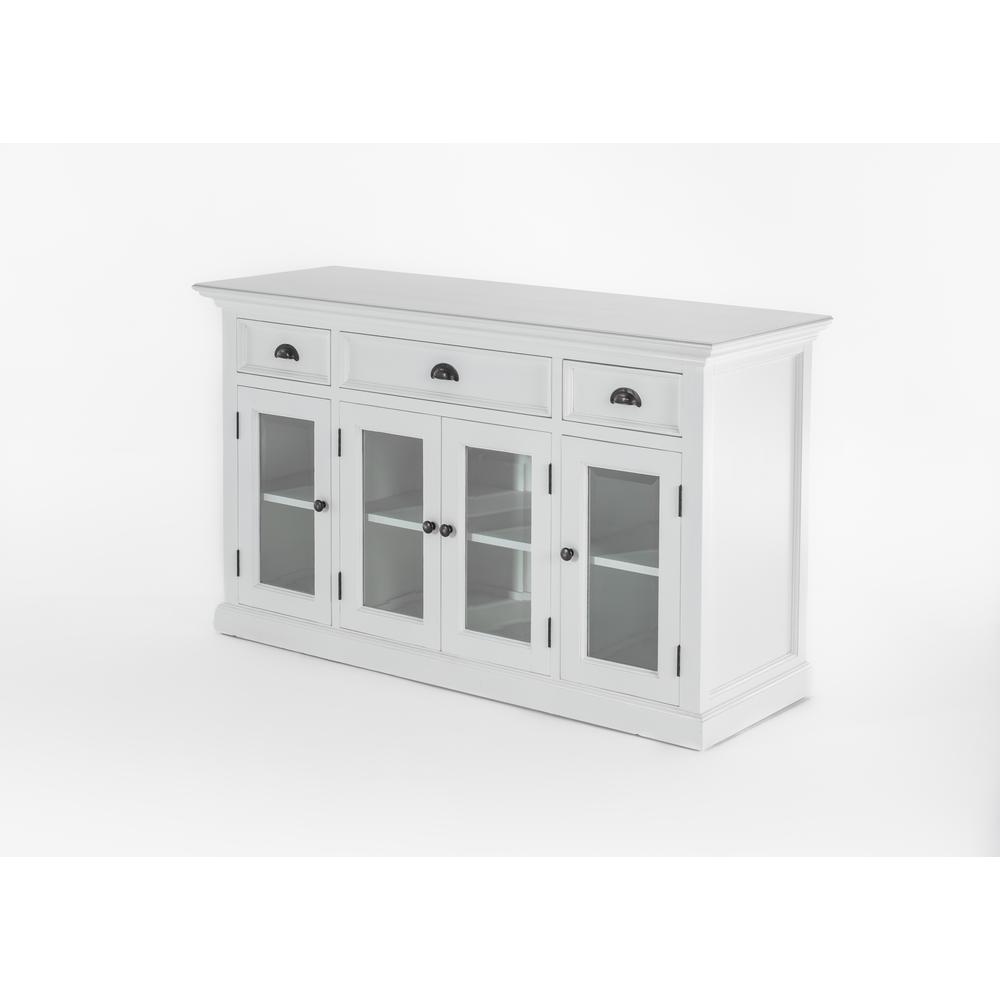 Halifax Classic White Buffet with 4 Glass Doors 3 Drawers. Picture 10