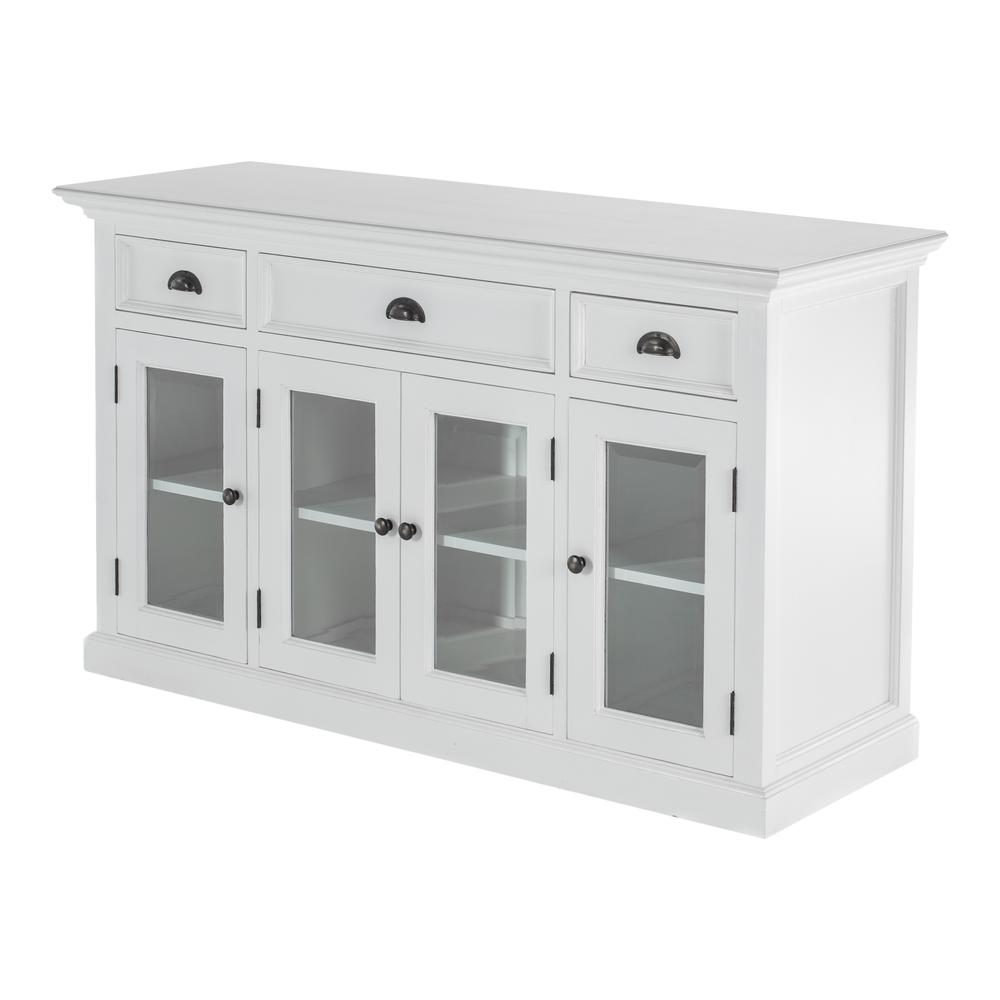 Halifax Classic White Buffet with 4 Glass Doors 3 Drawers. Picture 4
