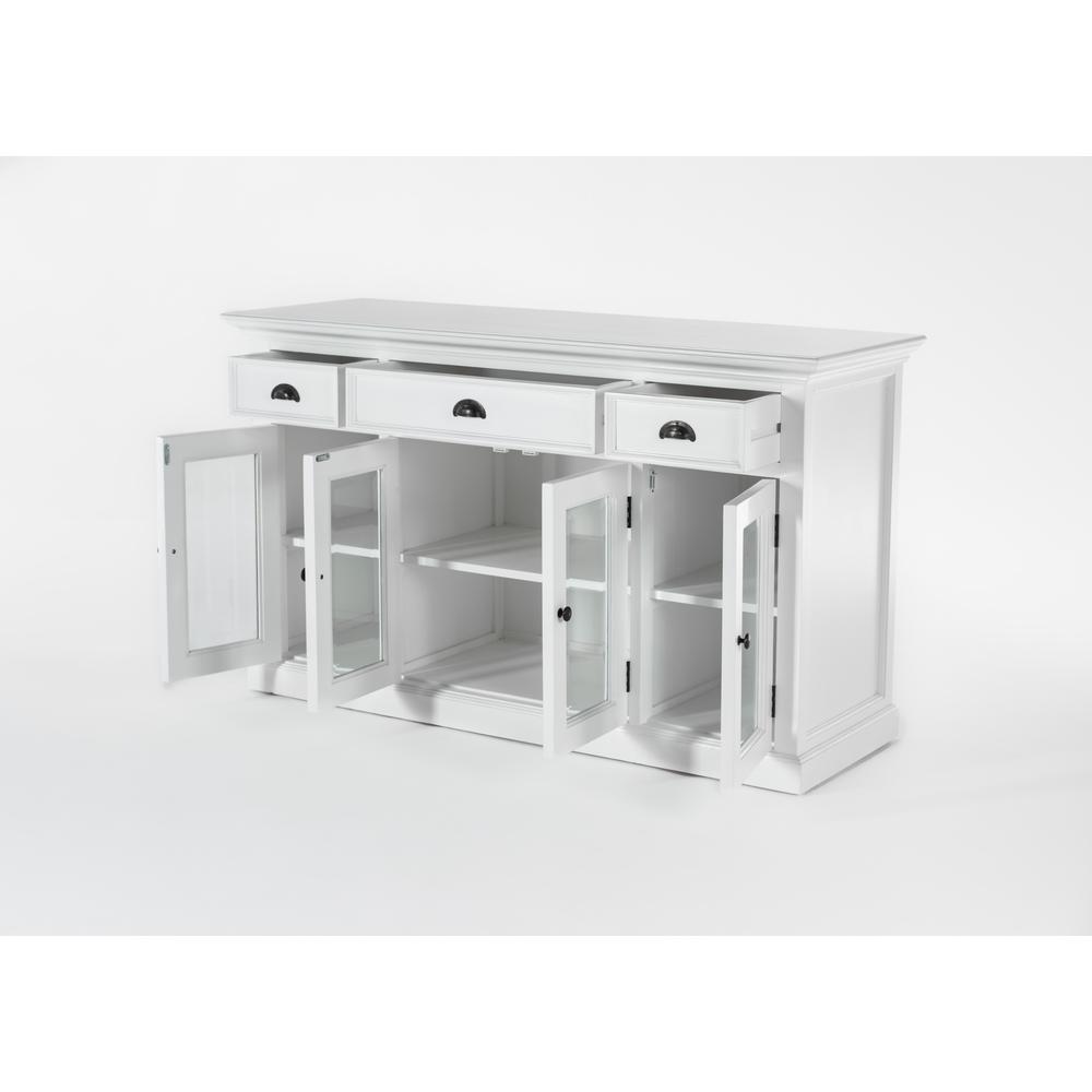 Halifax Classic White Buffet with 4 Glass Doors 3 Drawers. Picture 11