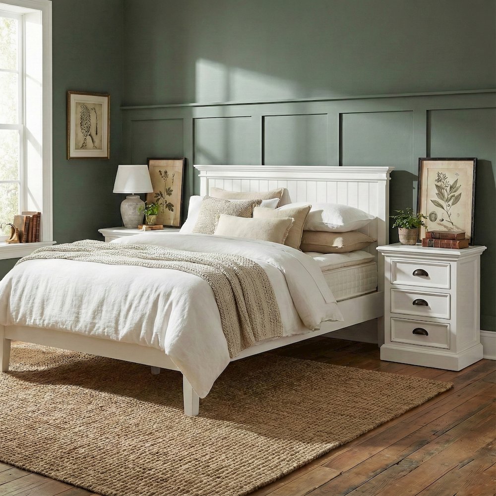 Halifax Classic White King Size Bed. Picture 1