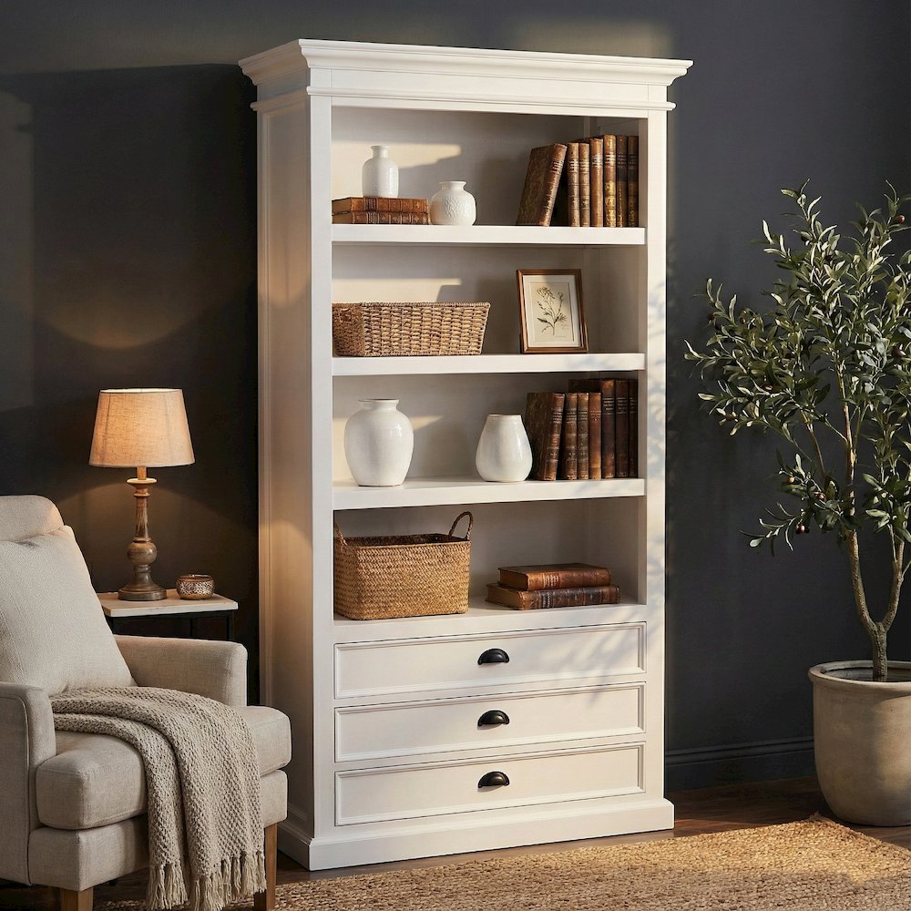 Halifax Classic White Bookcase. Picture 1