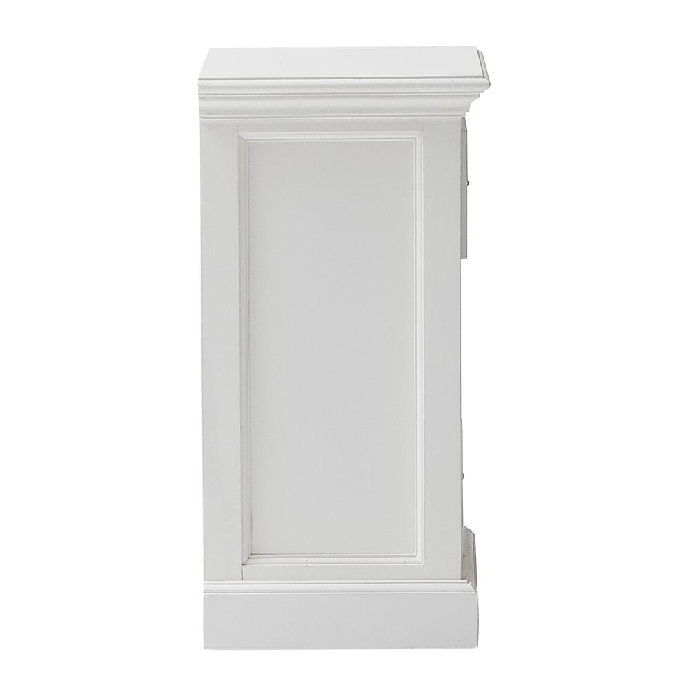 Halifax Classic White Bedside Storage Unit with Basket. Picture 4