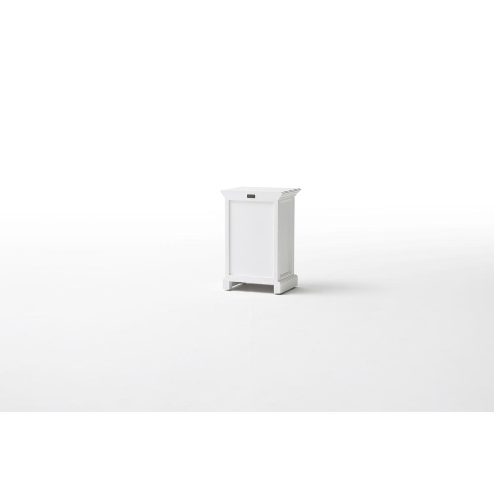 Halifax Classic White Bedside Storage Unit with Basket. Picture 12