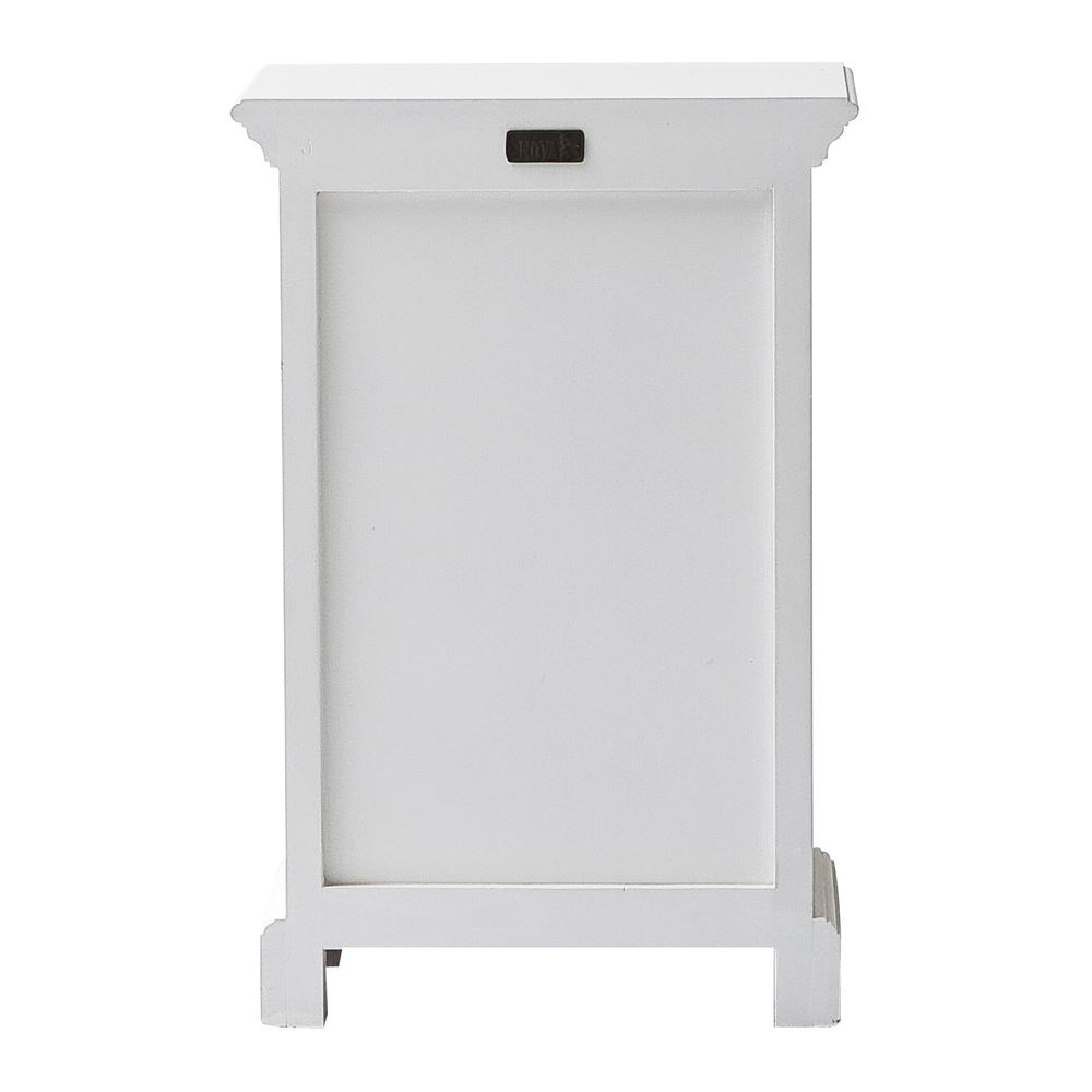 Halifax Classic White Bedside Storage Unit with Basket. Picture 3