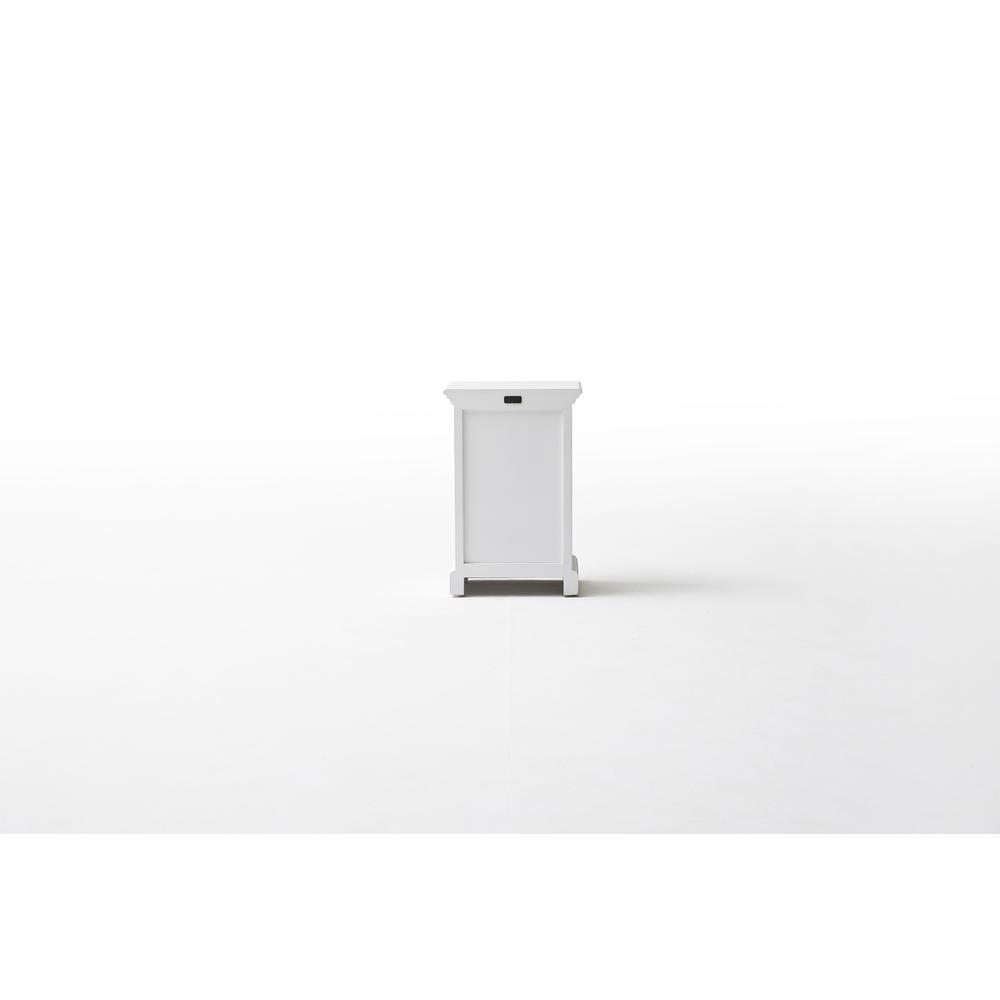 Halifax Classic White Bedside Storage Unit with Basket. Picture 13