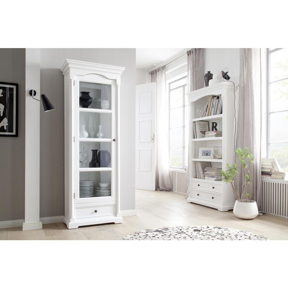 Provence Classic White Glass Cabinet. Picture 5