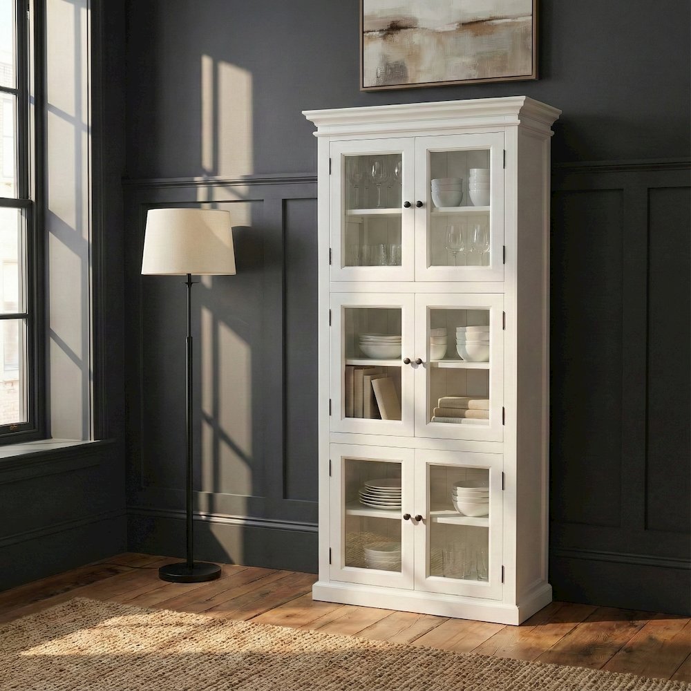 Halifax Classic White 3 Level Pantry. Picture 1