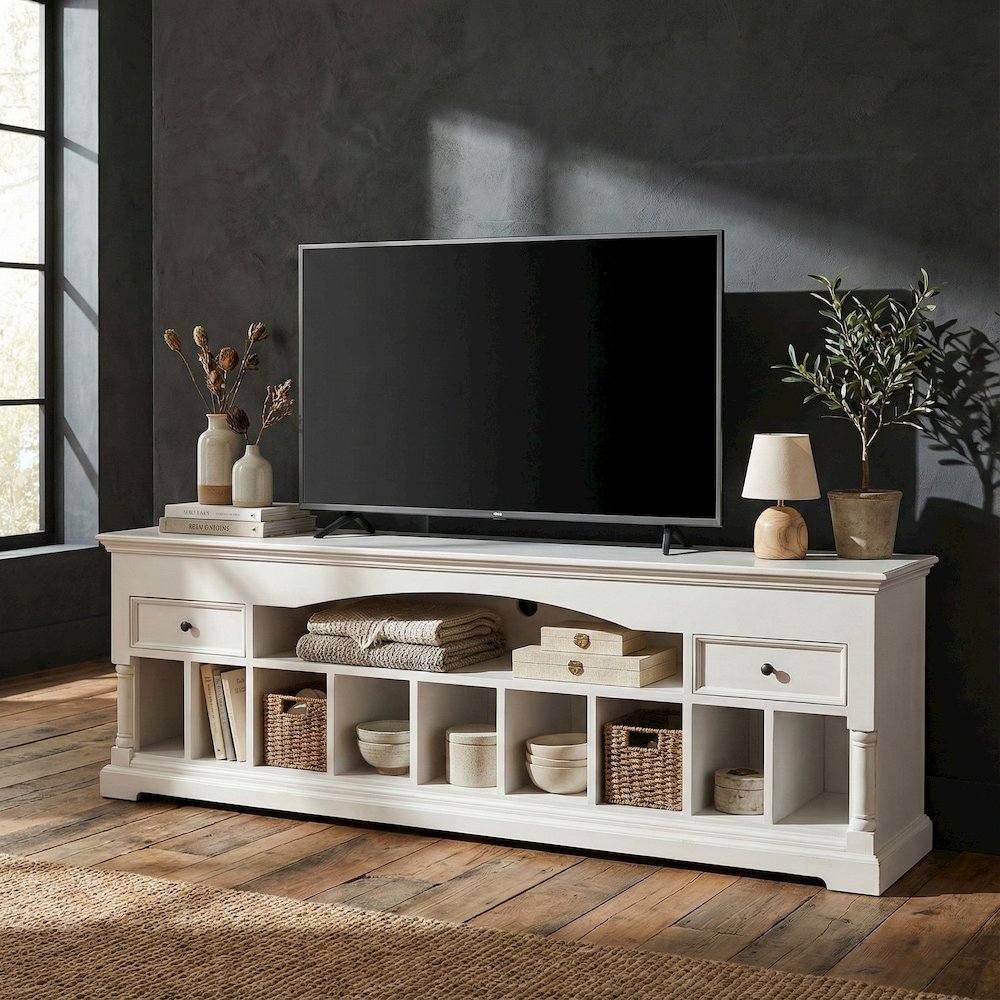 Provence Classic White Media Console. Picture 1