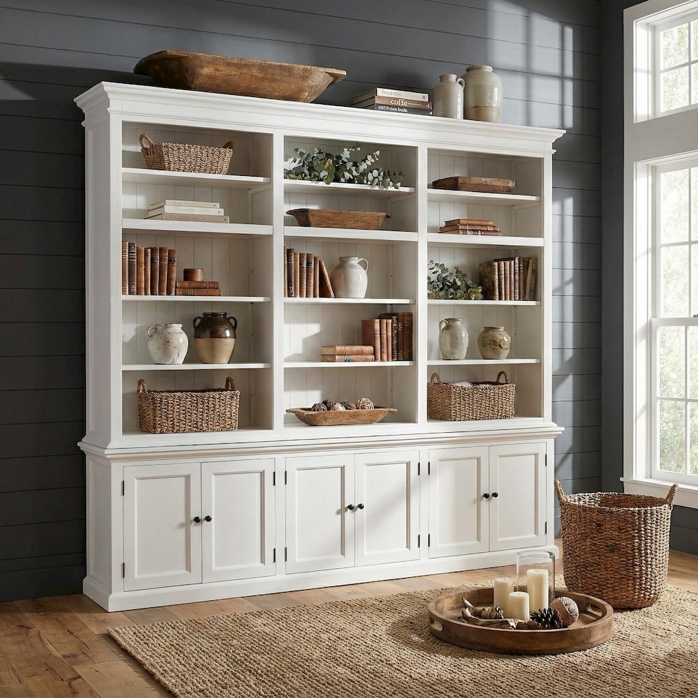Halifax Classic White Triple-Bay Hutch Unit. Picture 1