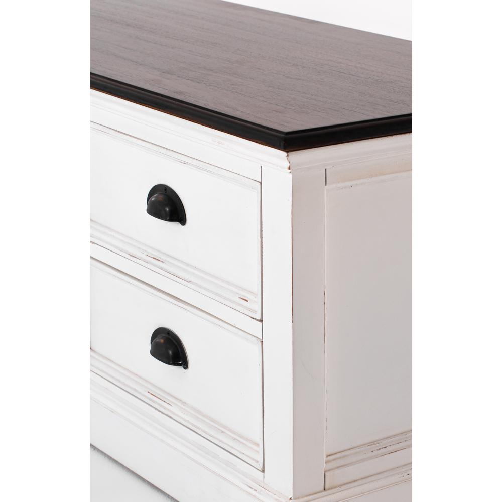 Halifax Accent White Distress & Deep Brown Large ETU with 4 drawers. Picture 8