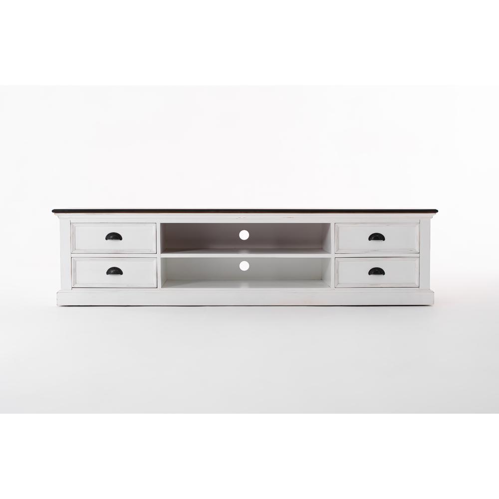Halifax Accent White Distress & Deep Brown Large ETU with 4 drawers. Picture 9