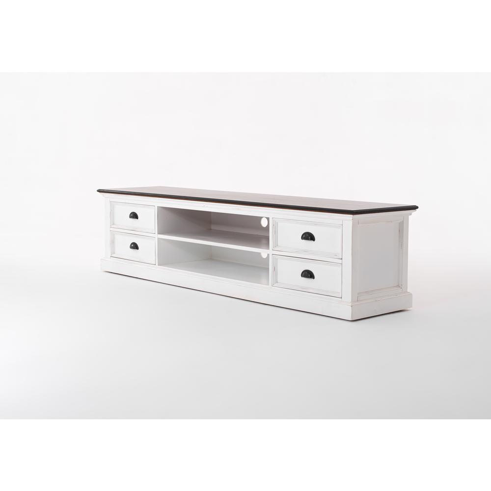 Halifax Accent White Distress & Deep Brown Large ETU with 4 drawers. Picture 10