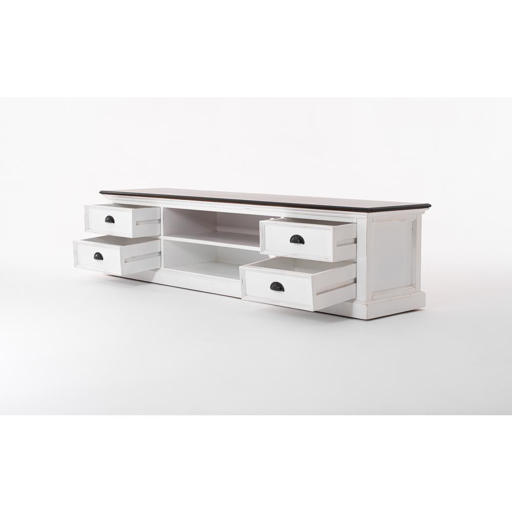 Halifax Accent White Distress & Deep Brown Large ETU with 4 drawers. Picture 11